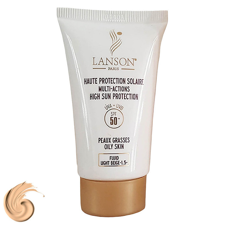 کرم ضدآفتاب رنگی لانسون SPF50 مدل مولتی اکشن شماره 1.5، مناسب پوستهای چرب، حجم 40 میلیلیتر