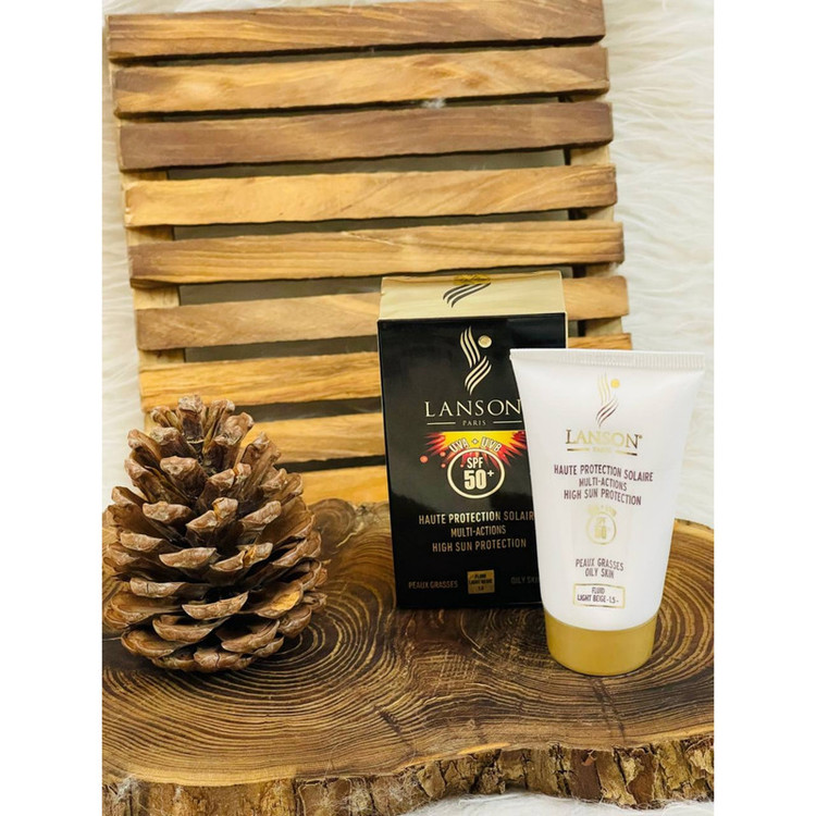 کرم ضدآفتاب رنگی لانسون SPF50 مدل مولتی اکشن شماره 1.5، مناسب پوستهای چرب، حجم 40 میلیلیتر