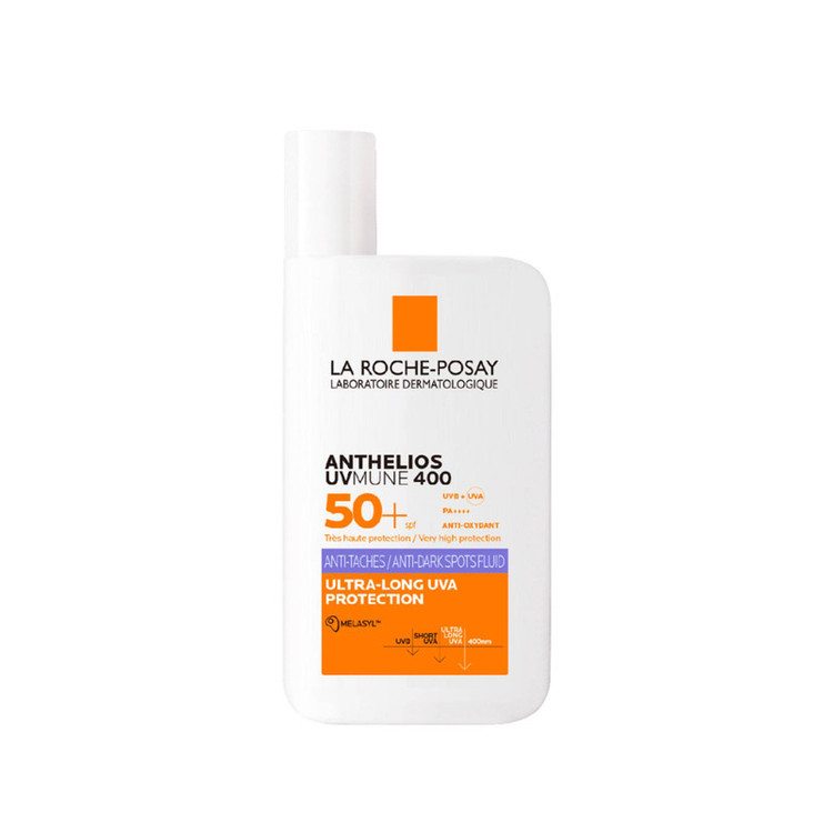 فلوئید ضد آفتاب بی رنگ صورت لاروش پوزای SPF50 مدل Antimanchas محافظ UVA ،UVB و ++++PA مناسب برای انواع پوست حجم 50 میلی لیتر