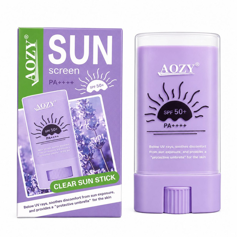 کرم ضدآفتاب استیکی بی رنگ آوزی SPF 50 و ++++PA مدل لاوندر محافظ در برابر UVA و UVB مناسب انواع پوست حجم 20 میلی لیتر