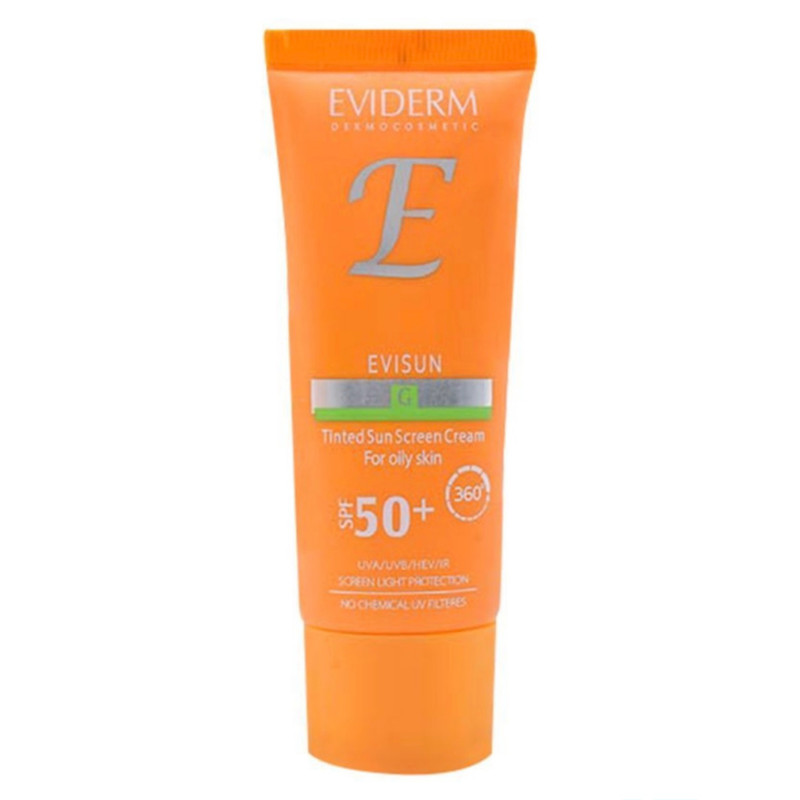 کرم ضد آفتاب بی رنگ اویدرم SPF50 مدل EVISUN محافظ UVA, UVB, مناسب پوست چرب حجم ۴۰ میلی لیتر