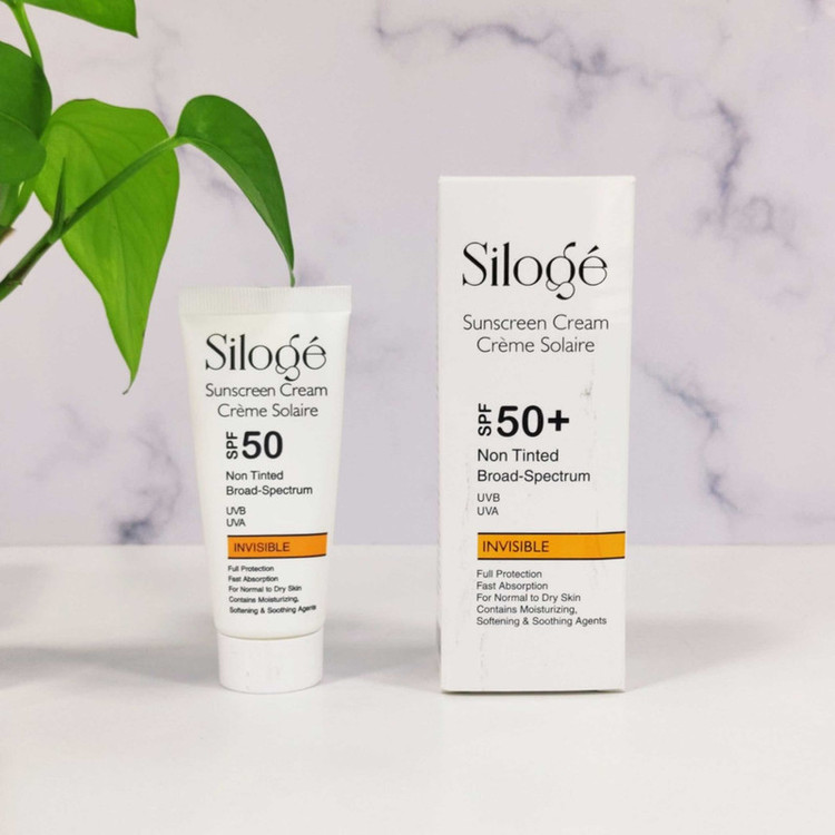 کرم ضد آفتاب بدون رنگ سیلوژه SPF 50 مدل NON TINTED 50+ INVISIBLE مناسب پوستهای نرمال تا خشک حجم 40 میلیلیتر