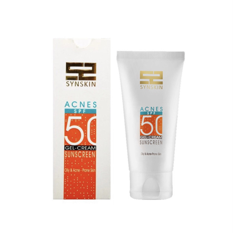 کرم ژل ضدآفتاب سایناسکین SPF50 مدل Acnes حاوی محافظ UVA وUVB مناسب انواع پوستهای چرب و جوشدار و مستعد آکنه حجم 50 میلیلیتر