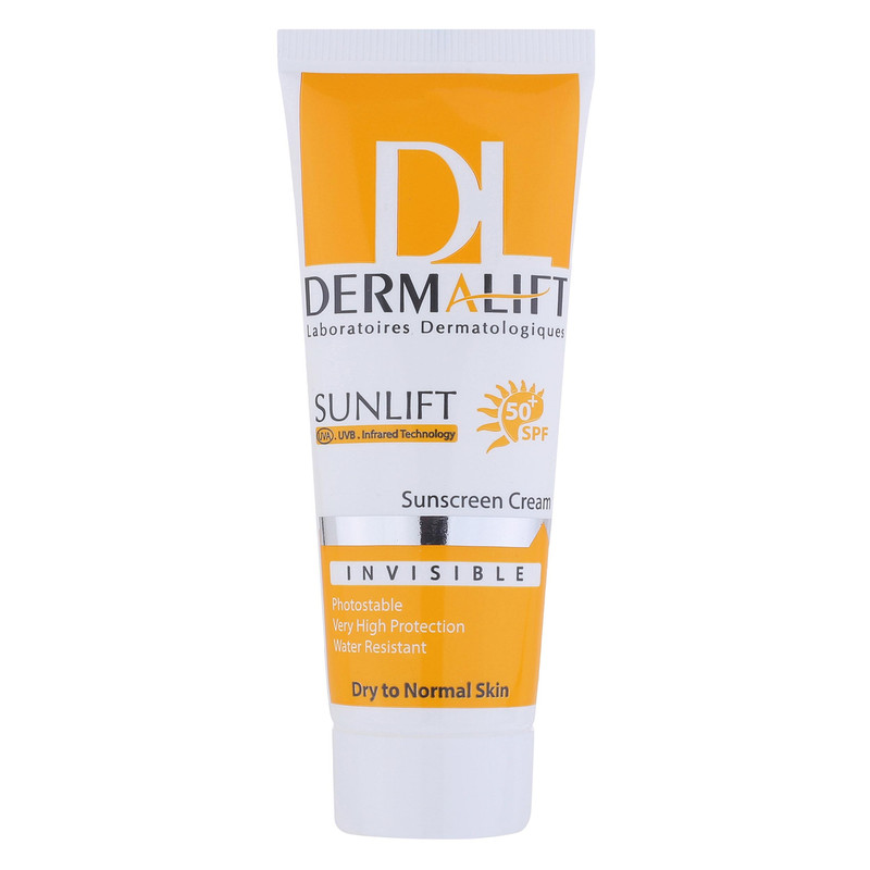 کرم ضد آفتاب بیرنگ صورت درمالیفت SPF 50 مدل SUNLIFT محافظ UVA ،UVB، ضد آب، مناسب پوست خشک حجم 40 میلیلیتر