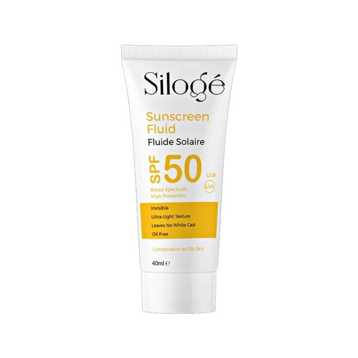 کرم ضدآفتاب بدون رنگ سیلوژه SPF50 مدل oil free محافظ در برابر UVA/UVB مناسب پوست‌های چرب و مختلط، حجم 40 میلی‌لیتر
