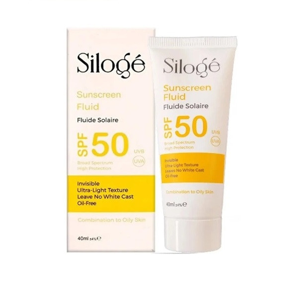 کرم ضدآفتاب بدون رنگ سیلوژه SPF50 مدل oil free محافظ در برابر UVA/UVB مناسب پوستهای چرب و مختلط، حجم 40 میلیلیتر