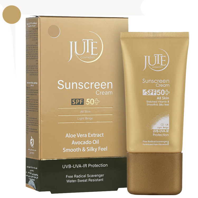 کرم ضدآفتاب رنگی صورت ژوت SPF 50 مدل 1986 ضد آب، محافظتکننده در برابر اشعههای UVA و UVB ماسب برای انوع پوست حجم 40 میلی لیتر