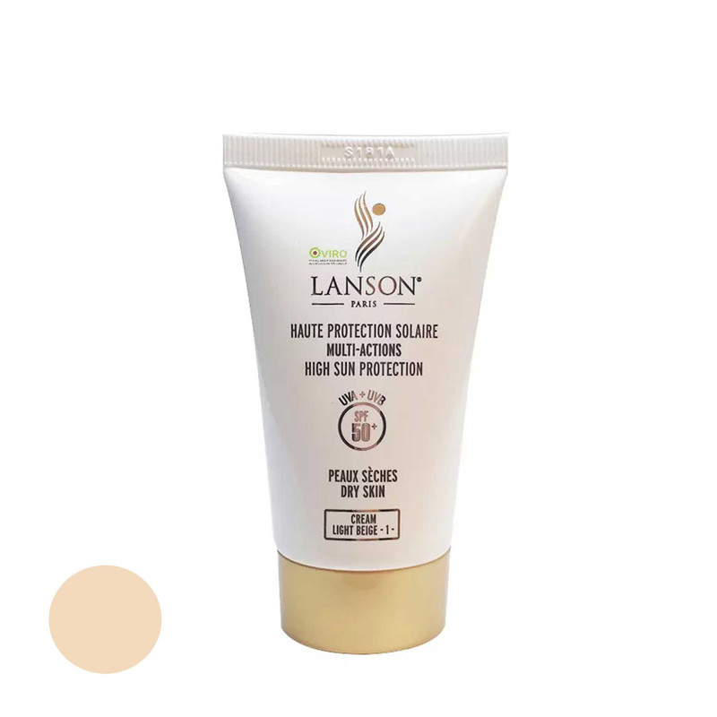 کرم ضدآفتاب رنگی لانسون SPF50 مدل مولتی اکشن شماره 1، مناسب پوست‌های خشک، حجم 40 میلی‌لیتر