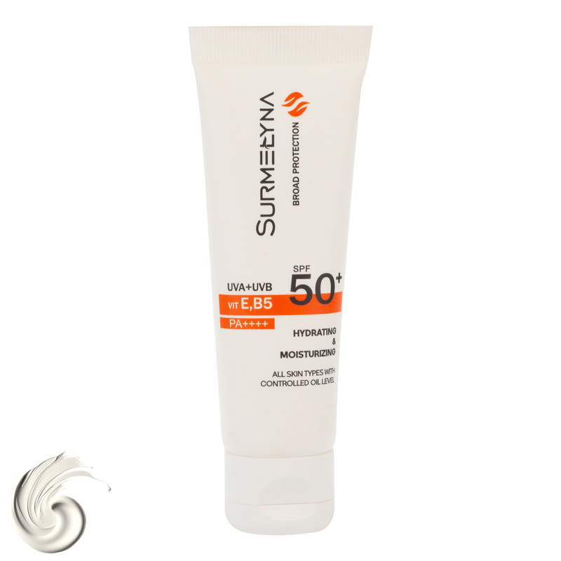 کرم ضد آفتاب بی‌رنگ سورملینا، SPF 50، مدل 00 UVA UVB، مناسب انواع پوست با حجم 50 میلی‌لیتر، ضد حساسیت، فاقد پارابن و سیلیکون، محافظت‌کننده در برابر اشعه‌های UVA و UVB، بدون تست حیوانی، PA++++، ضد پیری، ضد جوش،  با ماندگاری 2 ساعته