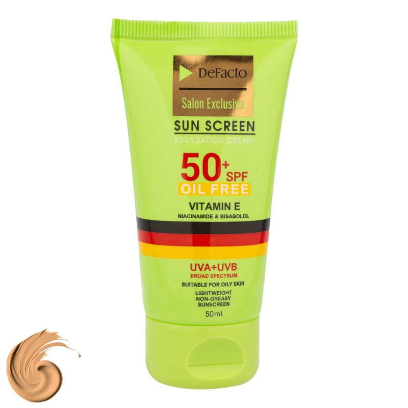 کرم ضد آفتاب رنگی صورت دیفکتو SPF 50 مدل 02 مناسب برای پوستهای چرب حجم 50 میلیلیتر