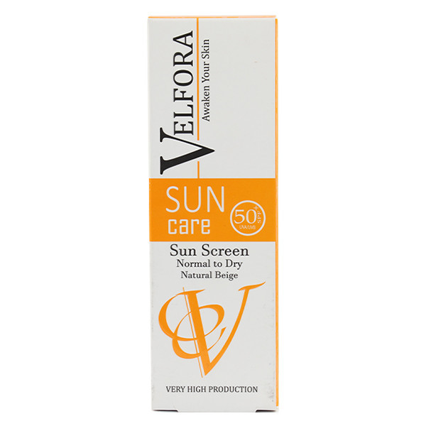 کرم ضد آفتاب رنگی ولفرا spf50 مدل 03 مناسب پوست خشک و معمولی حجم 40 میلی لیتر