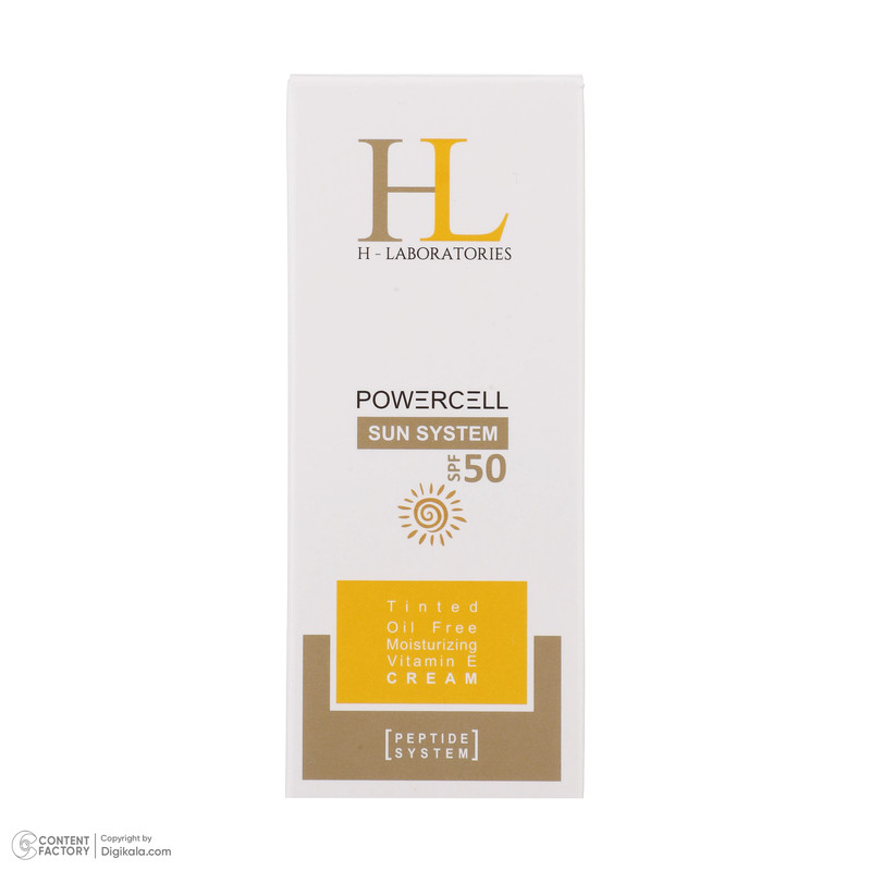 کرم ضدآفتاب رنگی اچ ال مدل SPF50 مناسب انواع پوست، حجم 50 میلیلیتر