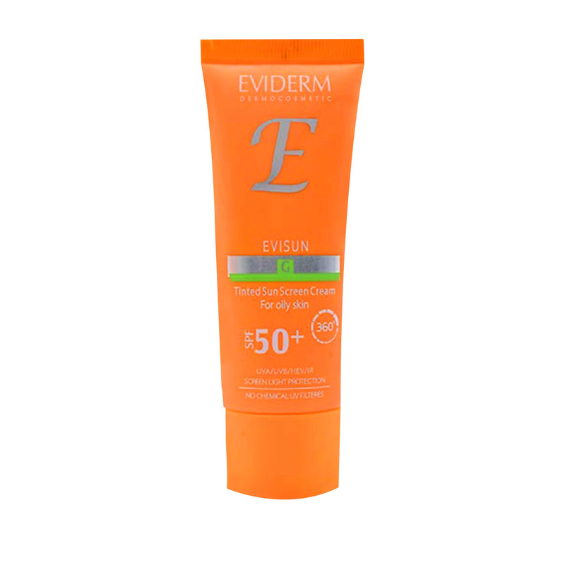 کرم ضد آفتاب رنگی اویدرم SPF50 مدل Evisun مناسب پوست های چرب حجم 40 میلی لیتر