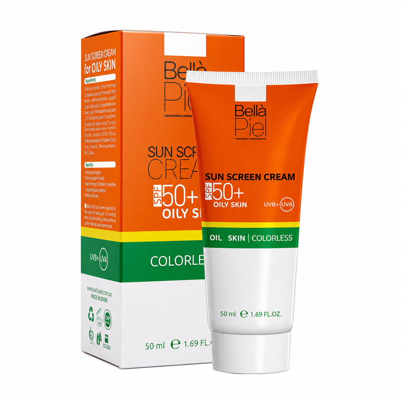 کرم ضد آفتاب بی‌رنگ صورت بلاپی یل SPF 50 مدل oily skin ‌محافظ در برابر اشعه UVA و UVB مناسب برای پوست چرب حجم 50 میلی‌لیتر