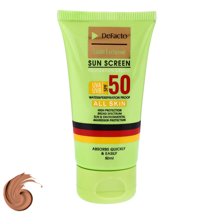 کرم ضد آفتاب رنگی دیفکتو SPF 50 مدل 03 مناسب برای انواع پوست حجم 50 میلیلیتر