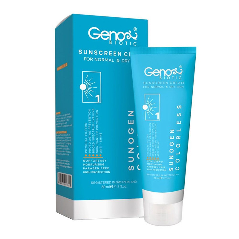 کرم ضد آفتاب بیرنگ ژنوبایوتیک SPF 50 مدل 388 مناسب پوستهای حجم میلیلیتر