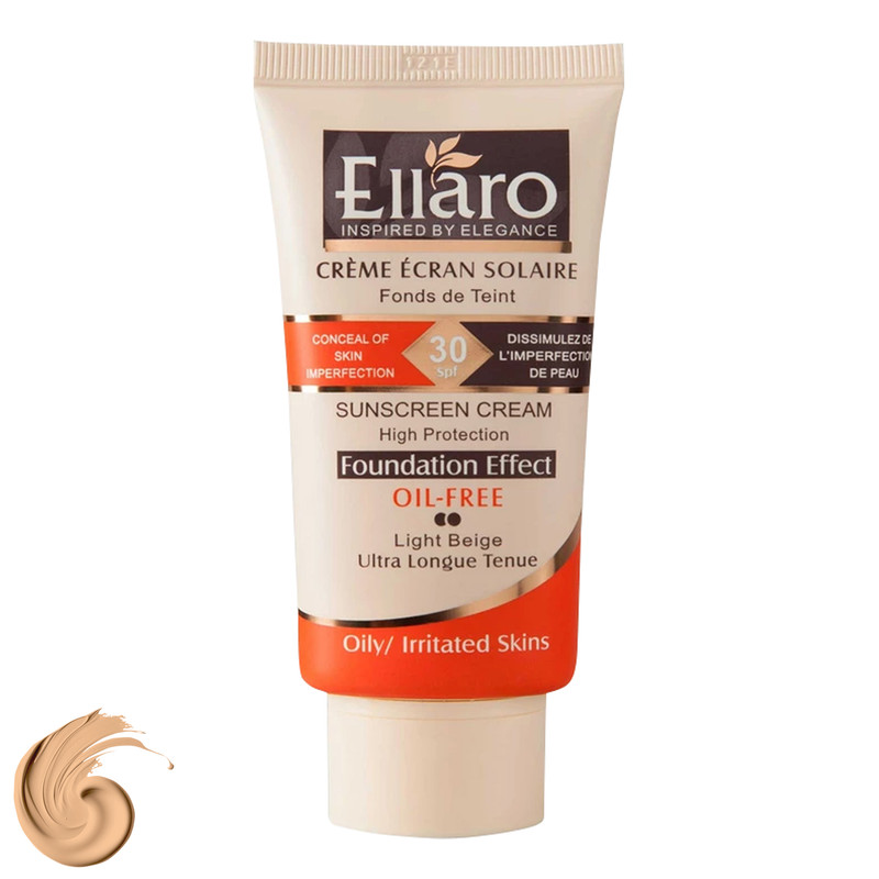 کرم ضد آفتاب رنگی الارو SPF30 مدل High Protection محافظ UVA ،UVB، ضد جوش و آکنه، ضد آب، ضد حساسیت، مناسب پوست چرب تحت لیسانس حجم 40 میلیلیتر