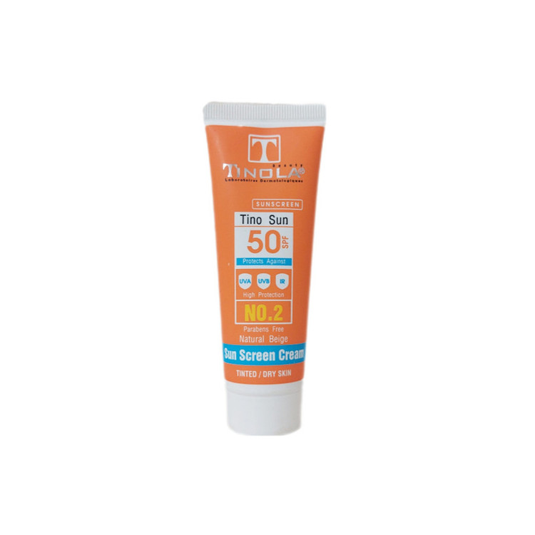 کرم ضد آفتاب رنگی تینولا بیوتی SPF 50 مدل Tino Sun مناسب پوستهای حساس و خشک حجم 40 میلیلیتر