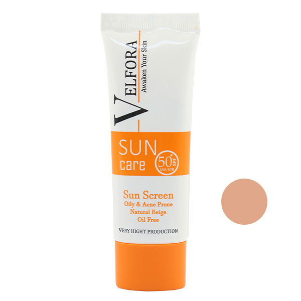 کرم ضد آفتاب رنگی ولفرا spf50 مدل 06 مناسب پوست های چرب و حساس وزن 40 گرم