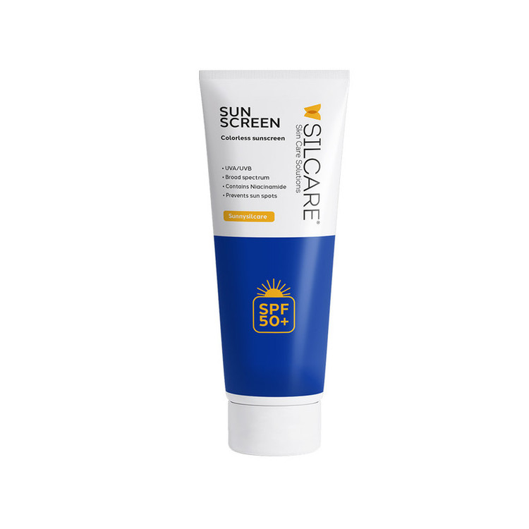کرم ضد آفتاب بیرنگ دست و صورت و گردن سیلکر SPF 50 مدل Hydrating محافظ UVA و UVB مناسب برای انواع پوست حجم 50 میلیلیتر