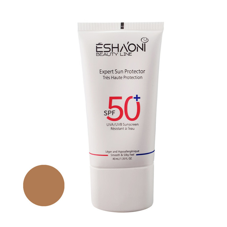 فلوئید ضد آفتاب رنگی اشااونی SPF50 مدل 02 مناسب پوست های خشک و حساس حجم 40 میلیلیتر