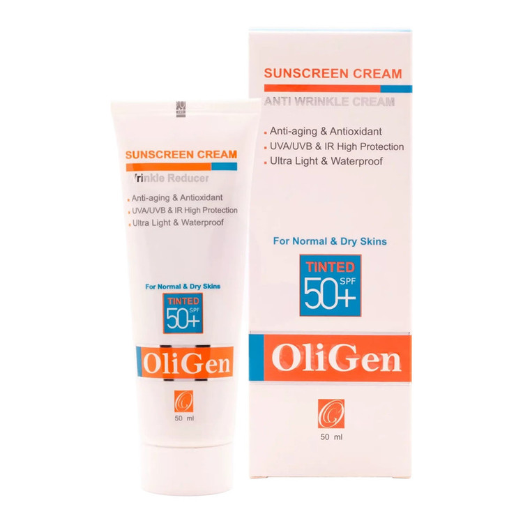 کرم ضد آفتاب رنگی الی ژن spf 50 مدل 03 مناسب پوست های خشک و حساس حجم 50 میلی لیتر
