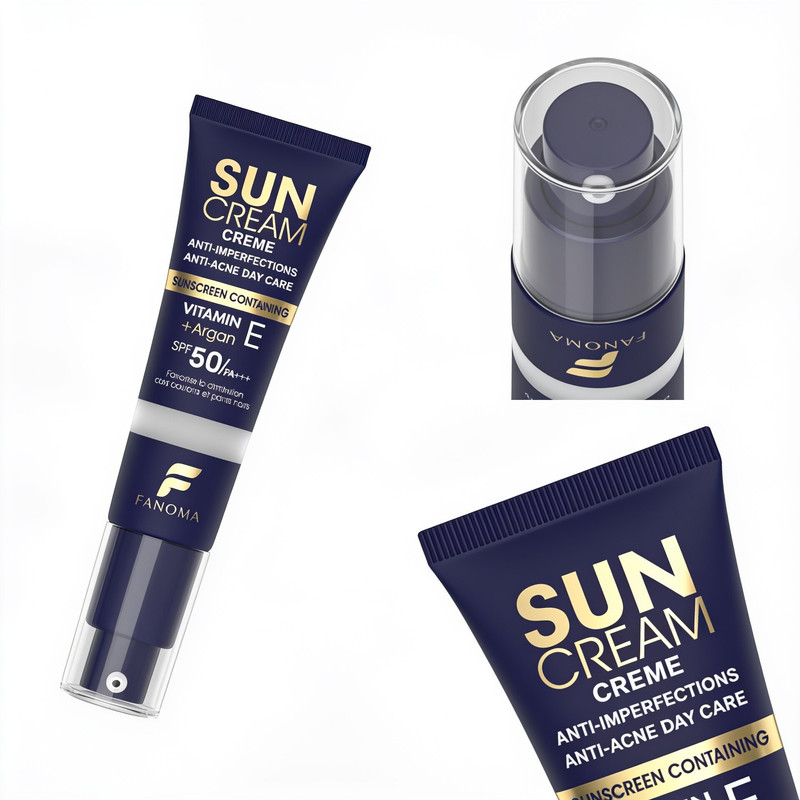 کرم ضد آفتاب بیرنگ صورت فانوما SPF 50 مدل ضدآفتاب بدون چربی و ضدجوش فانوما بی رنگ مناسب برای انواع پوست حجم 35 میلیلیتر