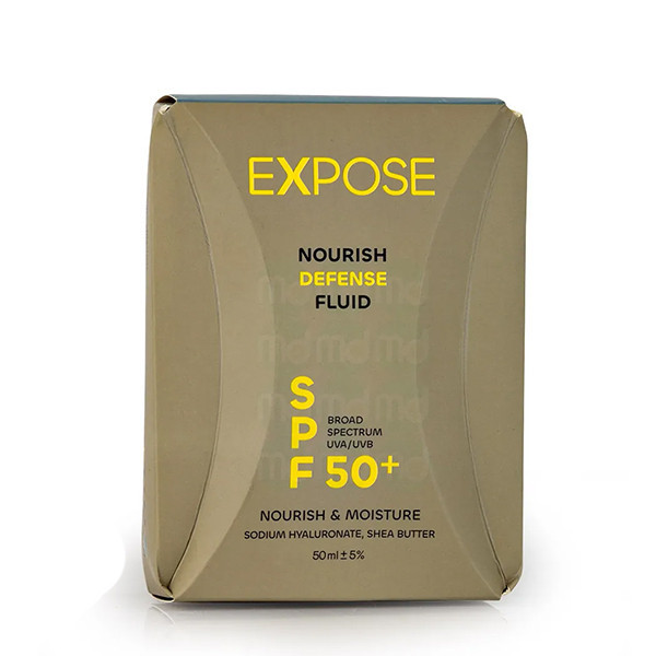 فلوئید ضد آفتاب بیرنگ صورت و گردن اکسپوز SPF 50 مدل Nourish محافظ UVA ،UVB ، مناسب برای پوست خشک حجم 50 میلیلیتر