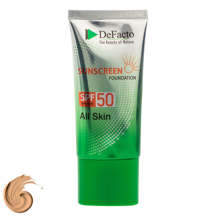 کرم ضد آفتاب رنگی صورت دیفکتو SPF 50 مدل ULB محافظ در برابر اشعه UVA،UVB مناسب برای انواع پوست حجم 50 میلیلیتر