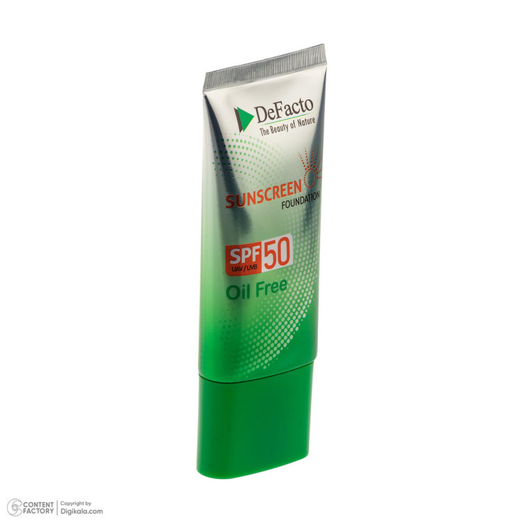 کرم ضد آفتاب رنگی صورت دیفکتو SPF 50 مدل LB محافظ در برابر اشعه UVA،UVB مناسب برای پوست چرب حجم 50 میلیلیتر