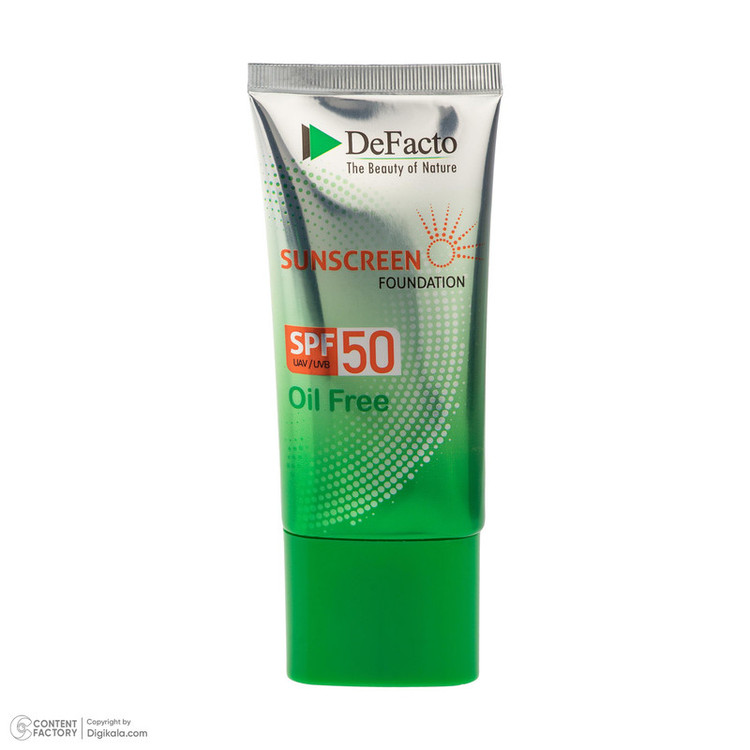 کرم ضد آفتاب رنگی صورت دیفکتو SPF 50 مدل LB محافظ در برابر اشعه UVA،UVB مناسب برای پوست چرب حجم 50 میلیلیتر