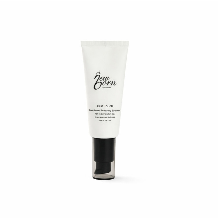 کرم ضد آفتاب بیرنگ صورت و گردن نیو بُرن SPF 50 مدل smooth touch محافظ UVA/UVB مناسب برای انواع پوست و پوست حساس حجم 40 میلیلیتر