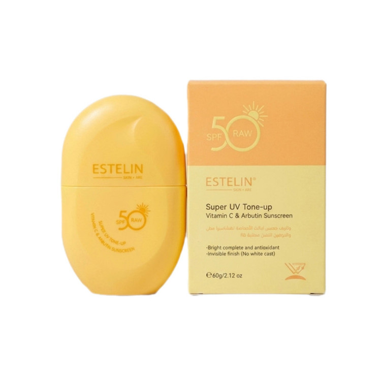 کرم ضد آفتاب بیرنگ صورت استیلن SPF 50 مدل ویتامین سی و آربوتین محافظ UVA، UVB و PA++، مناسب برای انواع پوست، حجم 50 میلیلیتر