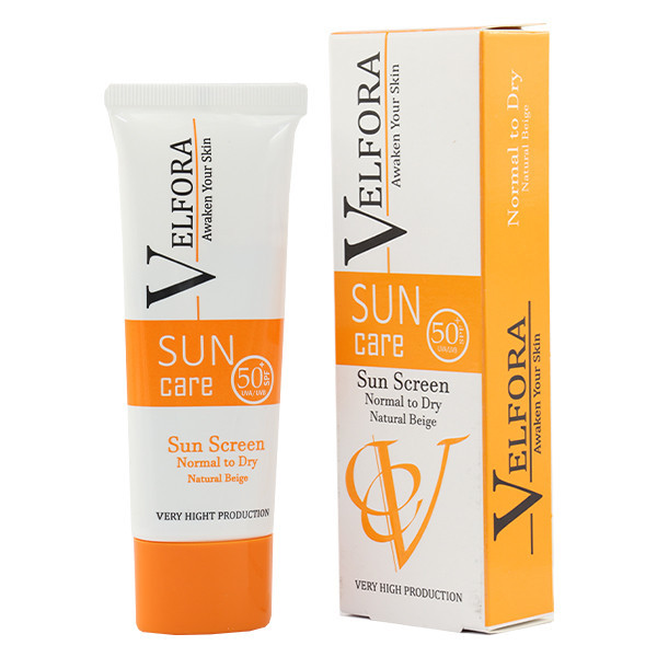 کرم ضد آفتاب رنگی ولفورا SPF 50 مدل bn محافظ در برابر UVA، UVB مناسب برای پوست معمولی حجم 40 میلیلیتر