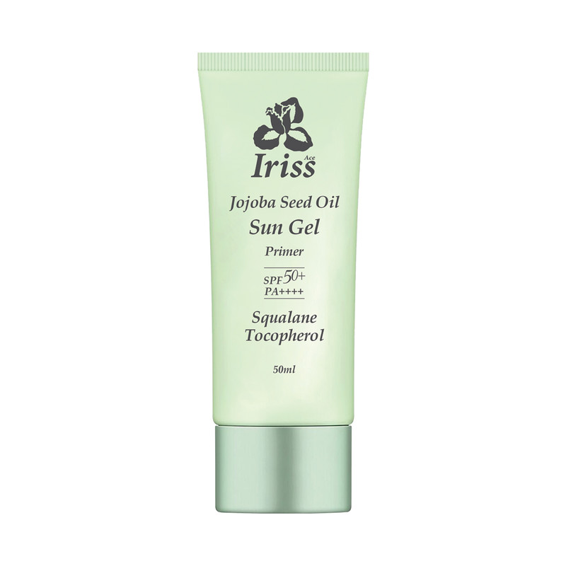 ژل ضد آفتاب بی رنگ صورت آیریس آس SPF 50 مدل JOJOBA SEED OIL ‌محافظ UVA ،UVB و PA++++، ضد حساسیت، ضد چروک و ضد پیری، مناسب برای انواع پوست‌ حجم 50 میلی‌لیتر
