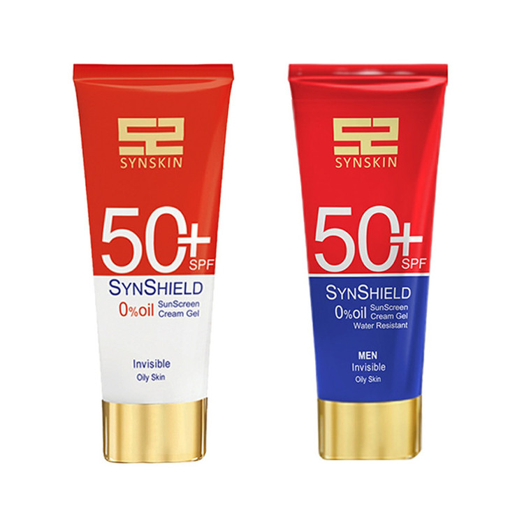 ژل کرم ضدآفتاب بیرنگ ساین اسکین SPF50 مدل ساین شیلد، مناسب پوستهای چرب، حجم 50 میلیلیتر به همراه کرم ژل ضدآفتاب آقایان مدل ساین شیلد