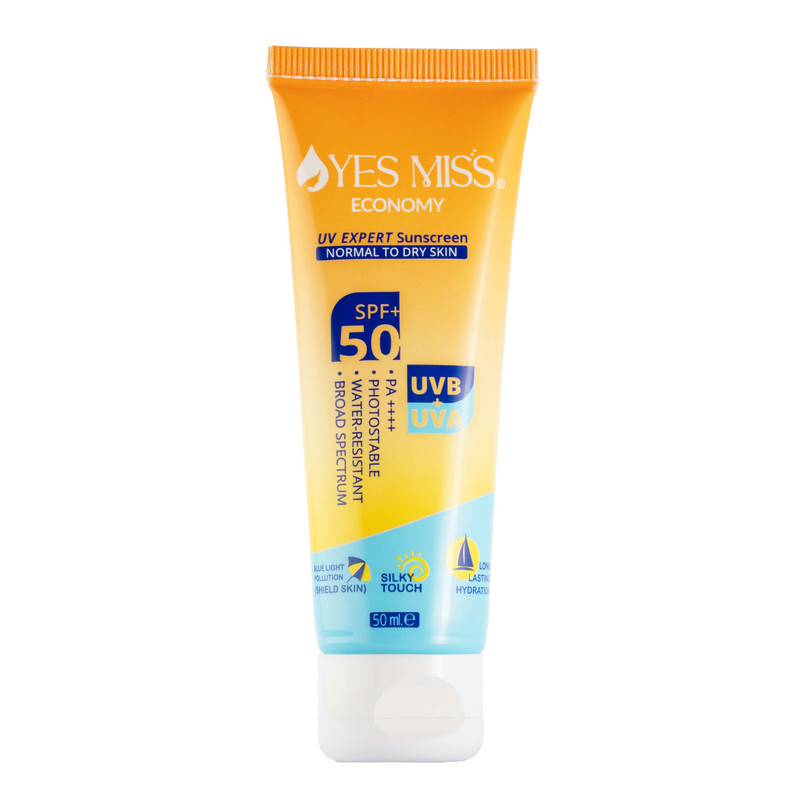 کرم ضد آفتاب بی رنگ صورت یس میس مدل 01 ++++SPF 50 ,PA پوست نرمال تا خشک حجم 50 میلی لیتر