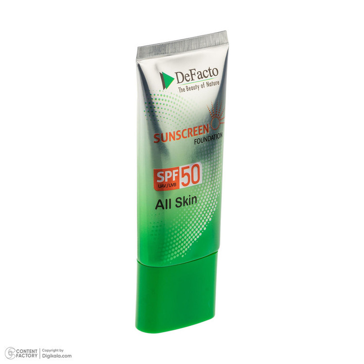 کرم ضد آفتاب رنگی صورت دیفکتو SPF 50 مدل LB محافظ در برابر اشعه UVA،UVB مناسب برای انواع پوست حجم 50 میلیلیتر