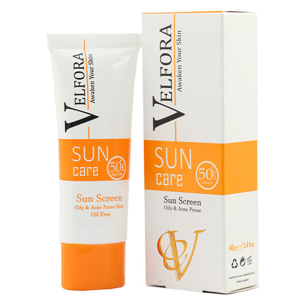کرم ضد آفتاب بدون رنگ ولفرا spf50 مدل 01 مناسب پوست های چرب و حساس وزن 40 گرم
