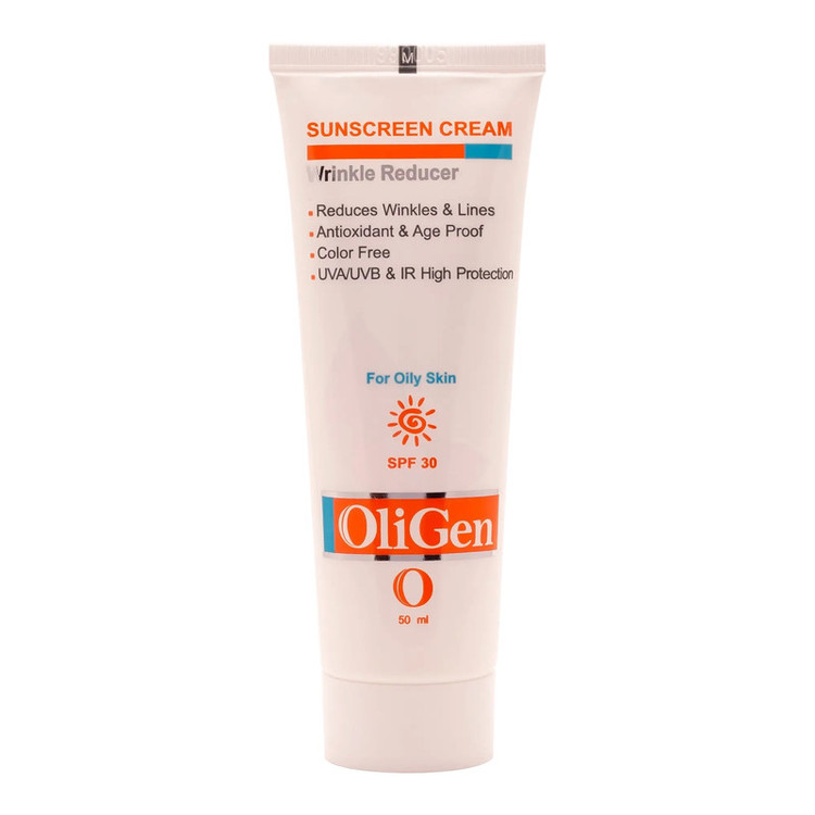 کرم ضد آفتاب بی رنگ الی ژن spf 30 مدل 02 مناسب پوست چرب حجم 50 میلی لیتر