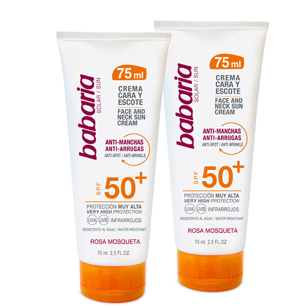 کرم ضد آفتاب بدون رنگ باباریا SPF 50 مدل ROSA MOSQUETA مناسب برای انواع پوست حجم 75 میلیلیتر