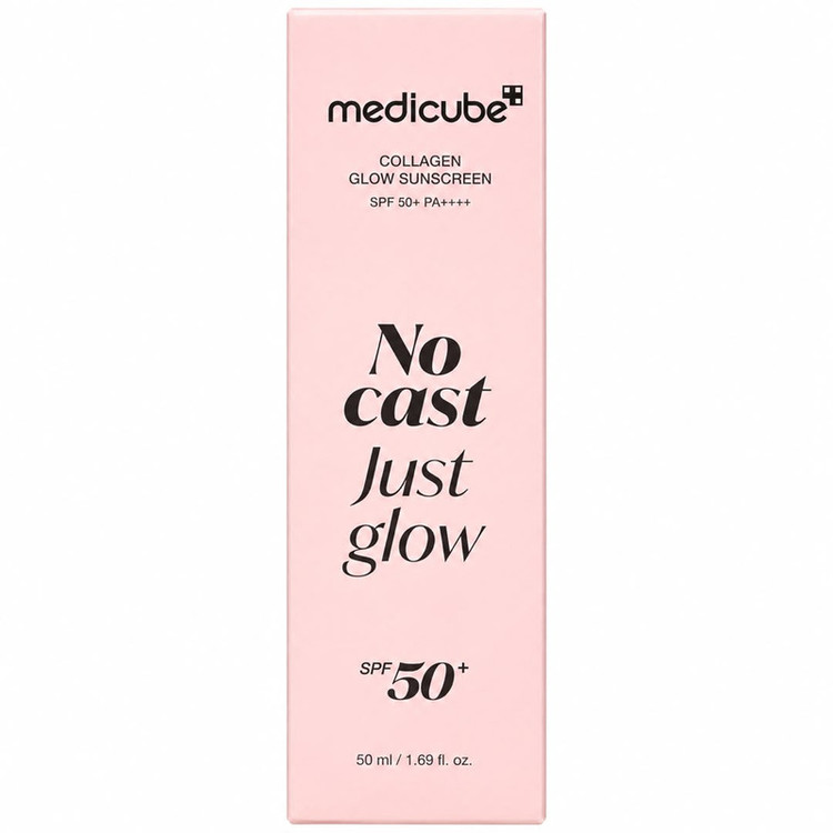 کرم ضد آفتاب بدون رنگ دست و صورت مدیکیوب spf50 مدل NO Cast Just Glow محافظ در برابر UVA،UVB مناسب برای انواع پوست حجم 50 میلی لیتر