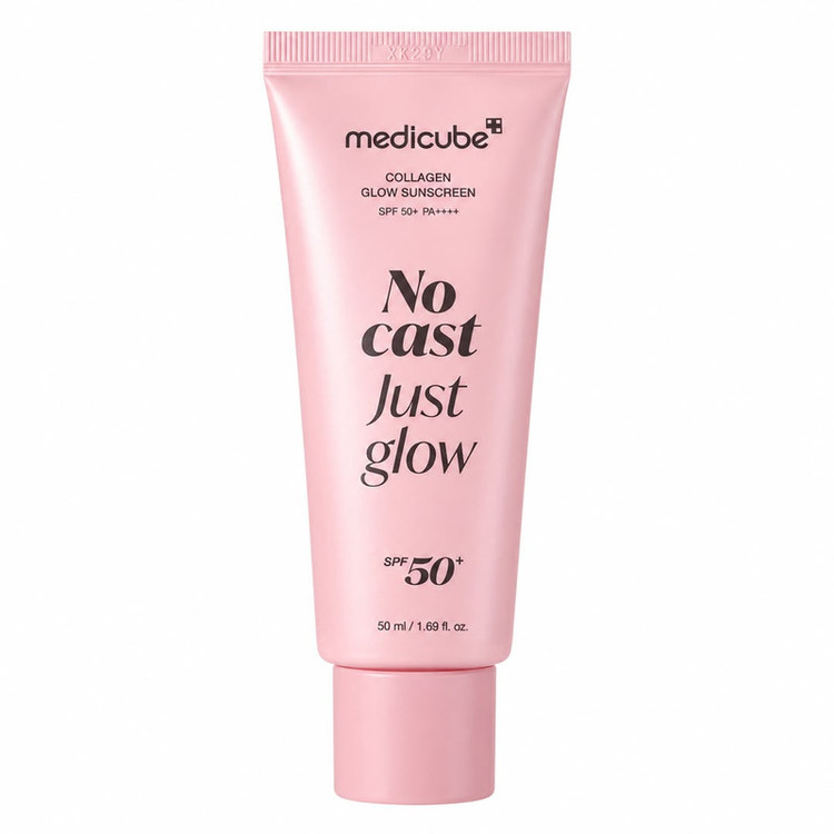 کرم ضد آفتاب بدون رنگ دست و صورت مدیکیوب spf50 مدل NO Cast Just Glow محافظ در برابر UVA،UVB مناسب برای انواع پوست حجم 50 میلی لیتر