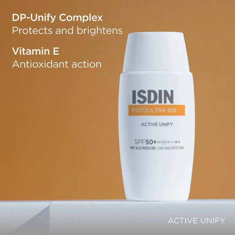 کرم ضد آفتاب بیرنگ گردن، صورت ایزدین SPF 50 مدل Active Unify پی آی ++++ محافظ در برابر اشعه UVA مناسب برای انواع پوست حجم 50 میلیلیتر