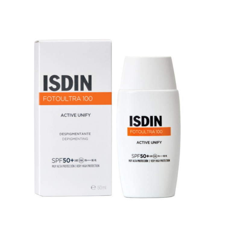کرم ضد آفتاب بیرنگ گردن، صورت ایزدین SPF 50 مدل Active Unify پی آی ++++ محافظ در برابر اشعه UVA مناسب برای انواع پوست حجم 50 میلیلیتر