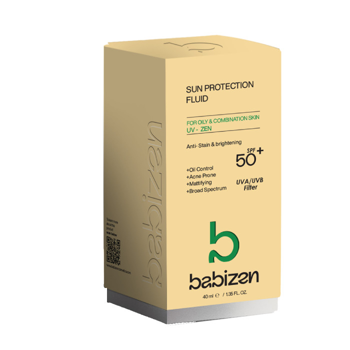 کرم ضد آفتاب بیرنگ دست، صورت، گردن، دور چشم، بدن، پا بابیزن SPF 50 مدل O-C-UV-ZEN مناسب برای پوست های چرب، حساس، مختلط حجم 40 میلیلیتر