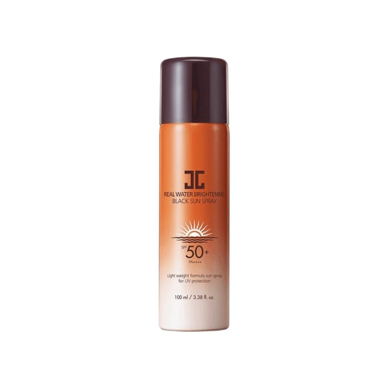 اسپری ضد آفتاب بی رنگ جی جون SPF50 مدل real مناسب انواع پوست حجم 100 میلی لیتر