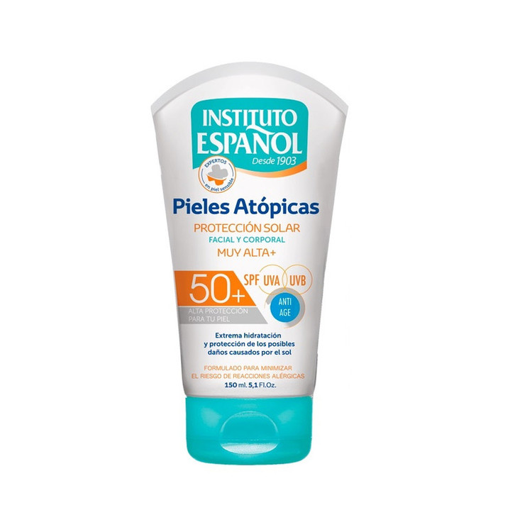کرم ضد آفتاب بدون رنگ انستیتو اسپانول SPF 50 مدل آتوپیک مناسب پوست های خشک و حساس حجم 150 میلیلیتر