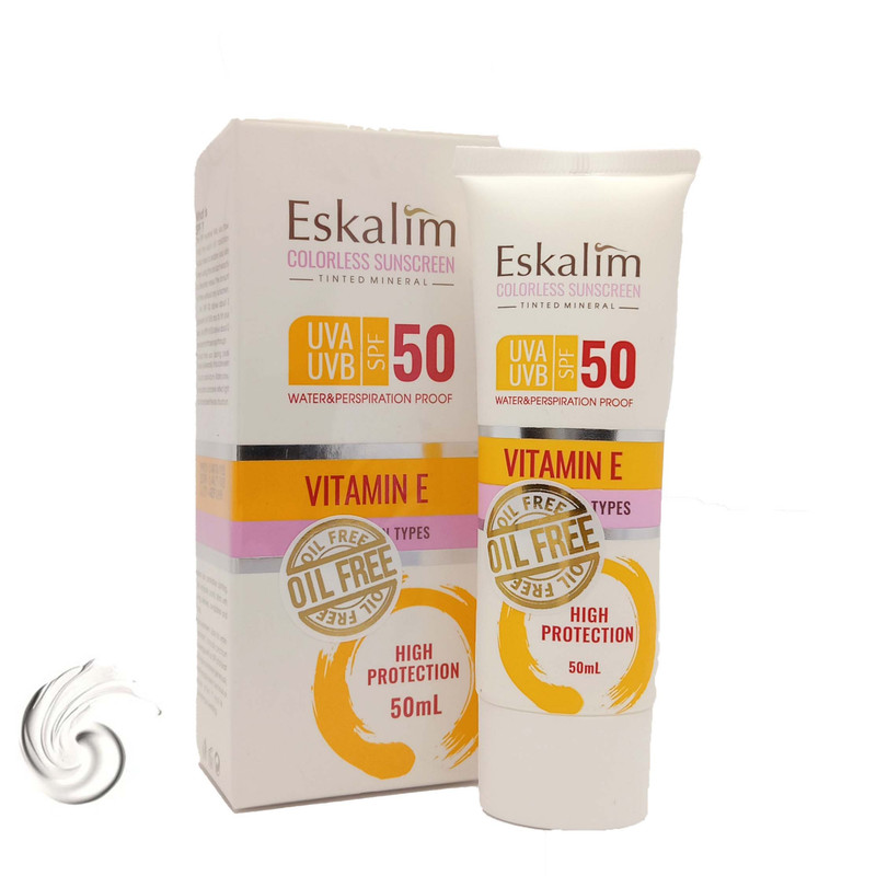 کرم ضد آفتاب بی‌رنگ دست و صورت اسکالیم SPF 50 مدل OIL FREE ‌محافظ در برابر UVA و UVB مناسب برای انواع پوست حجم 50 میلی‌لیتر