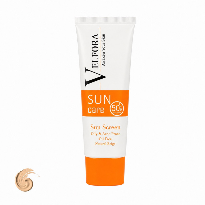 کرم ضد آفتاب رنگی صورت ولفورا SPF 50 مدل نچرال بژ محافظ UVA، UVB ‌مناسب برای پوست چرب و مختلط حجم ۴۰ میلی‌لیتر